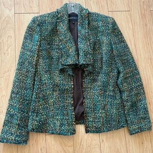 Lafayette 148 Twead Blazer w/ Open-Front